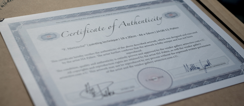 certificate of authenticity